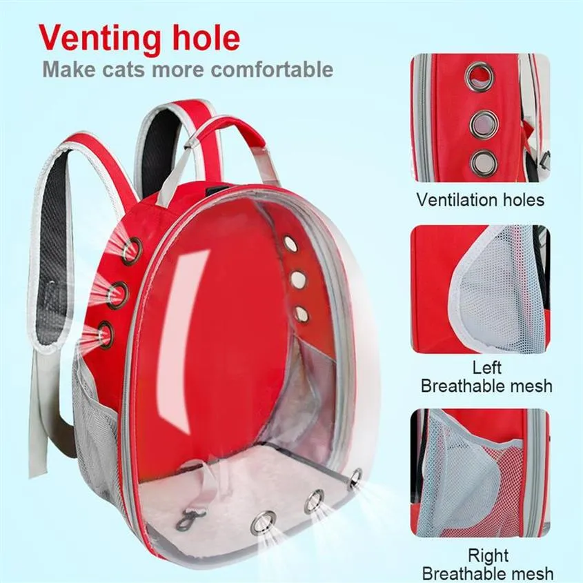 Sac de transport respirant pour animaux de compagnie Sac à dos transparent pour animaux de compagnie Sac à dos pour chats Chiot Astronaute Voyage Sac à main jlleHJ231g