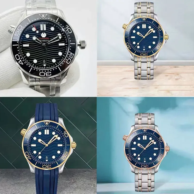 omeg sea master Horloge polshorloges Keramische ring montre luxe Automatisch Mechanisch Lichtgevend Saffier Opvouwbare gesp Waterdicht Zelfopwindend Modieus horloge