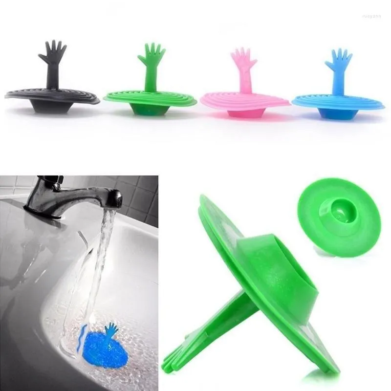 Set di accessori per il bagno 1 pezzo Bagno Piccoli strumenti Colore casuale Forma a mano creativa Tappo per lavandino Pulizia della presa dell'acqua per vasca da bagno