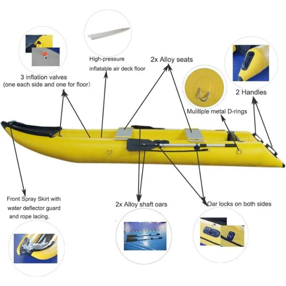 Wholesale 365cm Inflatable Kayak Canoe Mini Pontoon Boats With Pump For 2  People Perfect For Outdoor Sports And Fishing From Cartoon_model, $668.35