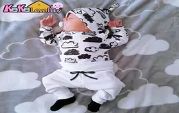 Baby Boy Clothes Set Autumn Style Newborn Infant Cartoon Cloud Top Pants Hat New Born Baby Boys Girls Outfits Kids Clothes Suit C04489867