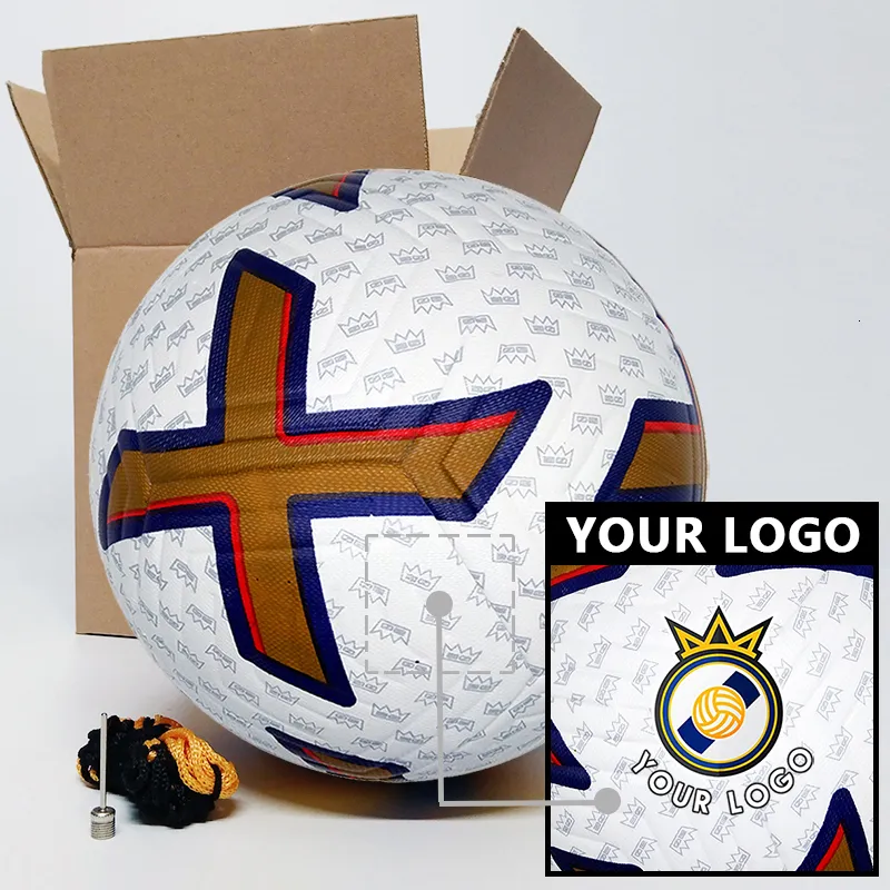 Toplar Özel Futbol Ball Baskı Kulübü Takım Adı Maç Maç Eğitim Futbol Topları Boyut 5 Yüksek Kalite PU Sakinsiz 230915