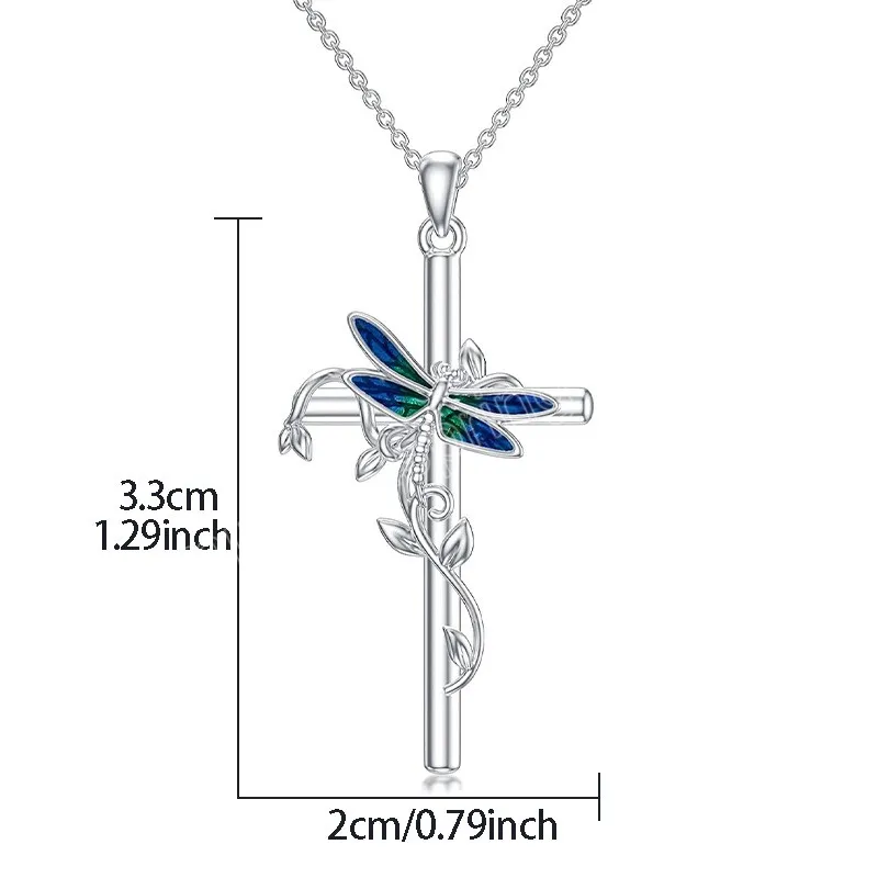 Fashion Delicate Cross Dragonfly Pendant Necklace For Women Banquet Luxury Jewelry Accessories Gifts For Lovers And Friends