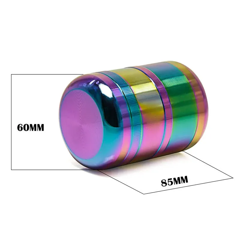 DHL Rainbow Tobacco Lighting Herb Grinder 6 -częściowy 60 mm palenie Zestaw Aluminium Aluminium Pyłek Pyłek metalowe zz zz