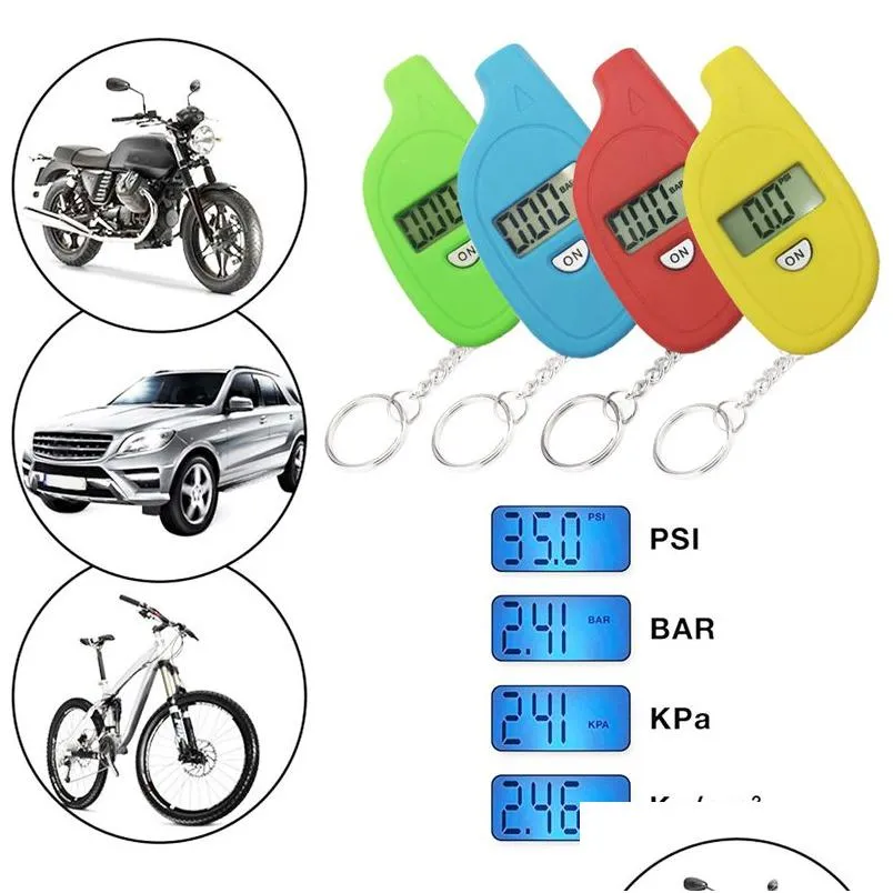 Ferramentas de diagnóstico Alta Precisão Digital LCD Medidor de Pressão de Pneu Portátil Carro Veículo Mini Testador de Pressão de Ar para Motocicleta Bicicleta Tr Dhwsr