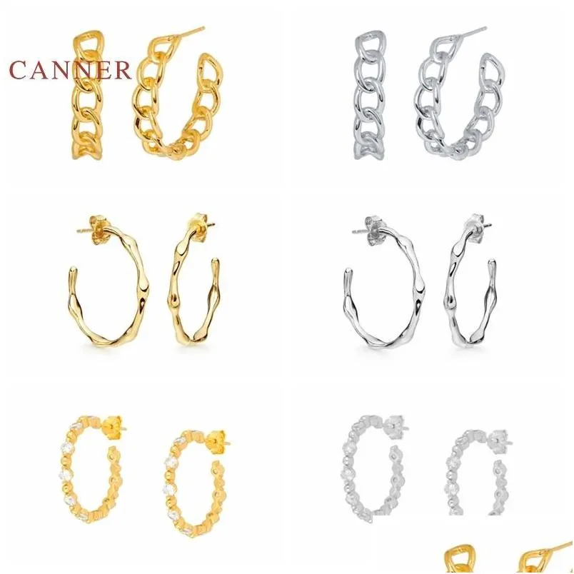 Brincos de canner de jóias de sobrancelha para mulheres 925 Sterling Sier Pendientes Twist Hollow Irregar Chain Piercing Brinco Fine Dhgarden Dhckp