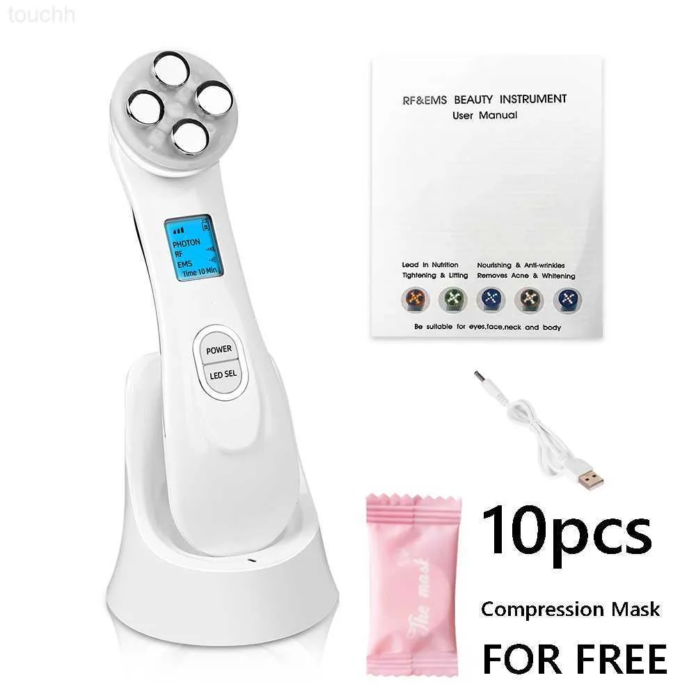 Electric Face Scrubbers 5 In 1 Led Skin Tightening Device Led Rf Ems Radio Frequency Skin