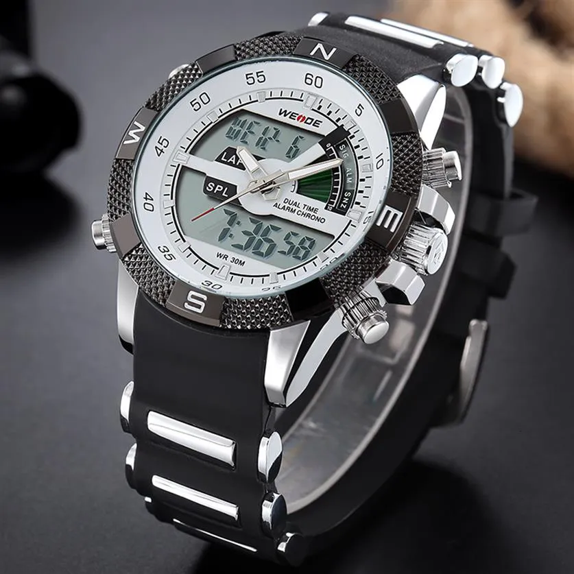 Luxury Brand WEIDE Men Fashion Sports Watches Men's Quartz Analog LED Clock Male Military Wrist Watch Relogio Masculino LY191287w