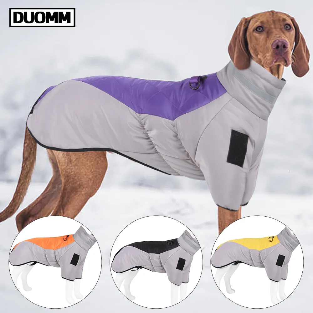 Vêtements pour chiens Manteau imperméable en tissu chaud d'hiver avec anneau de traction réglable veste à glissière de marche en plein air pour chiens 230915