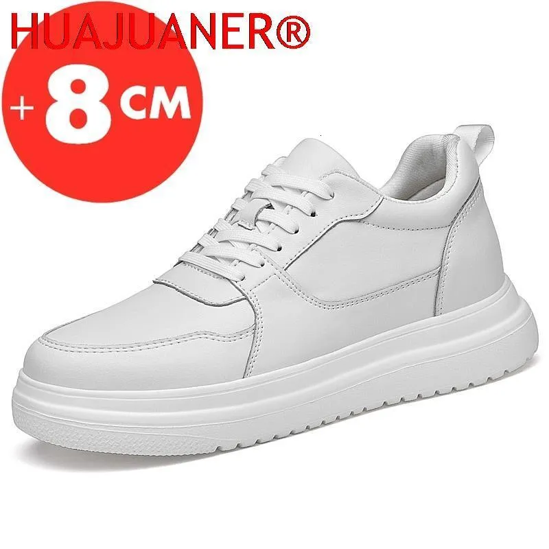 Sapatos de vestido homens tênis elevador sapatos aumentando a altura palmilha 7-8cm sapatos de salto alto sapatos de couro genuíno sapatos esportivos 230915