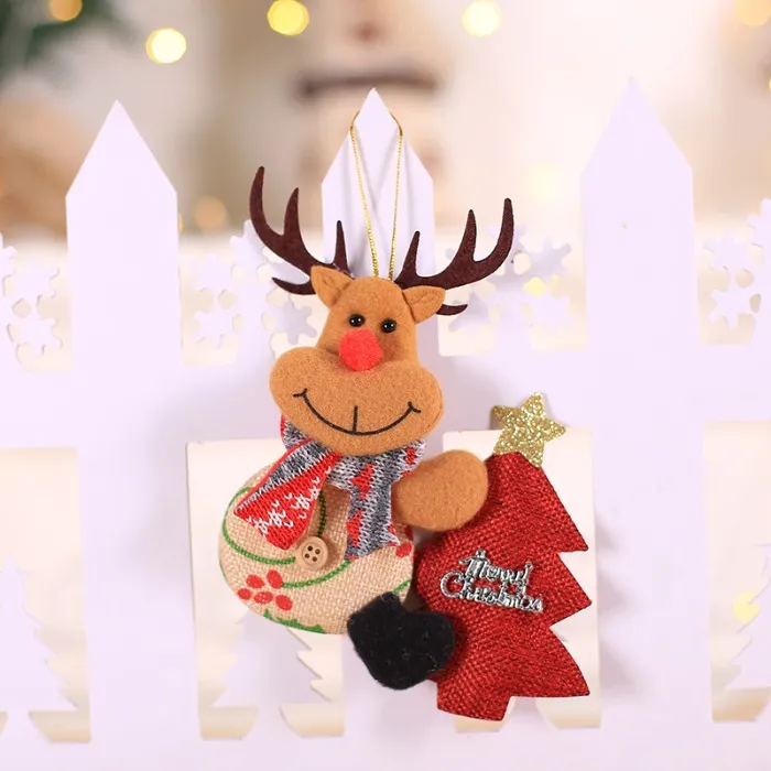 Feriado janela do hotel árvore de natal pendurado boneca feliz natal decorações festa festiva ornamentos presentes de natal