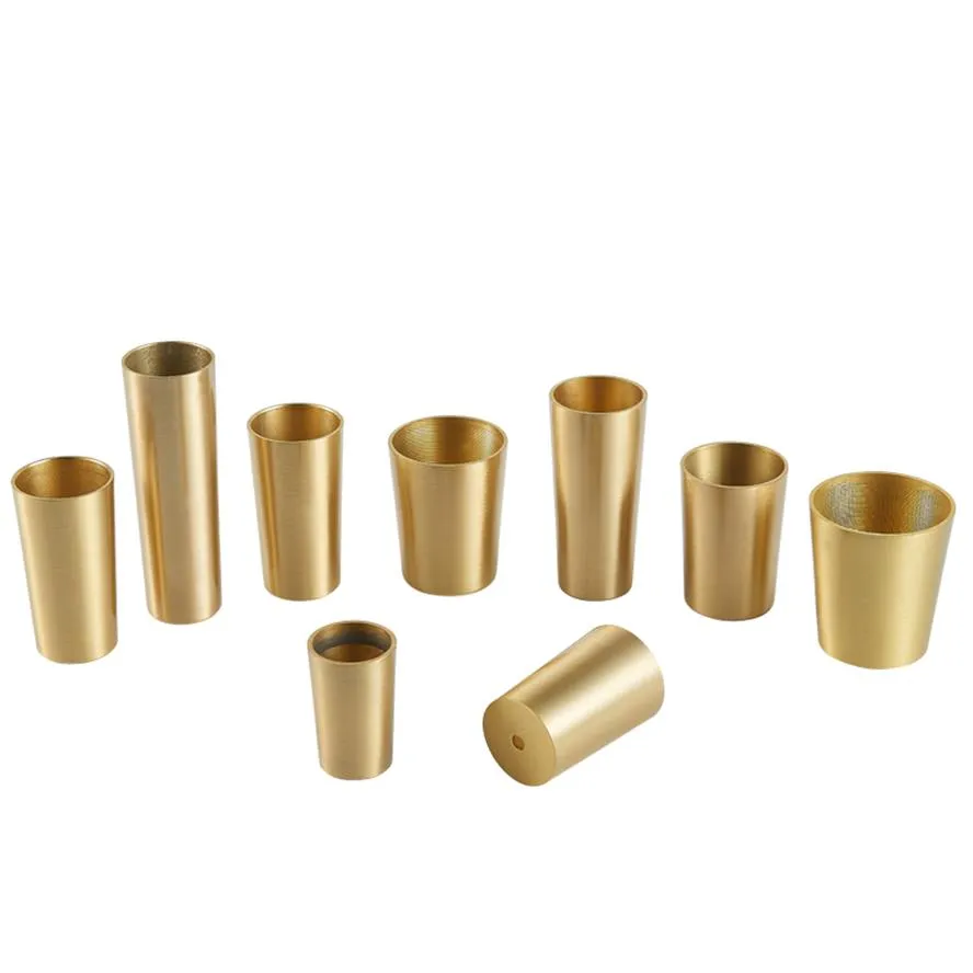 Brass Furniture Leg Covers Chair sofa Legs Protector TV Cabinet Foot Cup Round Copper Table Bed Accessory Taper Ferrule244d