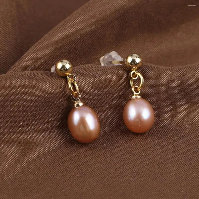 Boucles d'oreilles en perles violettes d'eau douce naturelles, accessoires de bijoux pour femmes, pendentif de mariage, à la mode, cadeau de charme de fête