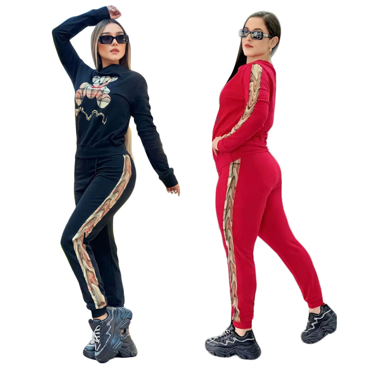 Sweats à capuche de mode pantalons femmes survêtements de luxe costume de sport décontracté 2 pièces ensembles femmes manteaux à manches longues Sweatershirt pantalon haut vêtements décontractés