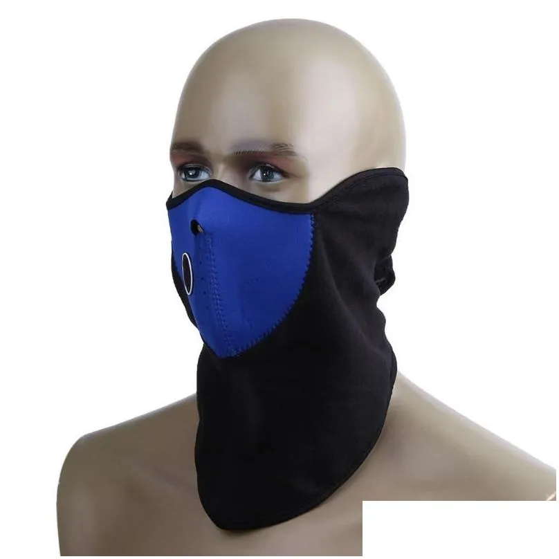 Andra motorcykeltillbehör Varm fleece -cykel Halva ansiktsmasker Er Hood Protection Cycling Ski Sport utomhus Vintercyklar Vindtät SU DHFD8