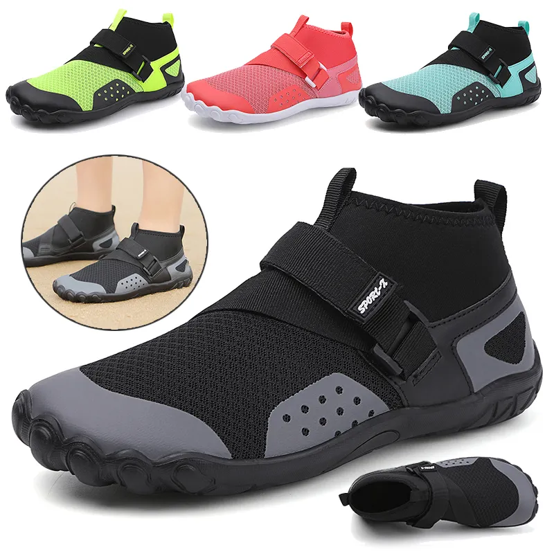 Chaussures de randonnée Unisexe natation chaussures d'eau haut pieds nus plage Aqua chaussures Sport de plein air randonnée Wading baskets Fitness plongée Surf sandales 230915