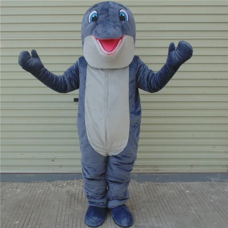 Dolphin Mascot Costumes Blue Fish Costumes Adults Christmas Halloween Outfit Fancy Dress Suit