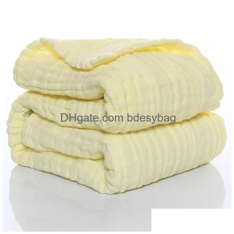 Bademantel Babydecken Bio-Musselin-Ddles-Decke für Neugeborene Baumwolle Festes Handtuch Säuglingsrülpsenkleidung Junge Mädchen Quilt Drop Lieferung H DHCUK