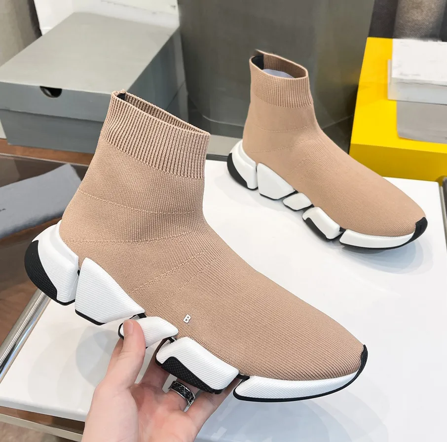 Speed Runner Balenciaga Sock Shoes Mens Brown Sock Shoes Designer