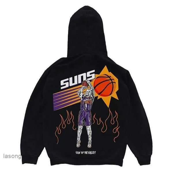 Warren High Street Suns Basketball ciepłe kaptura z kapturem Lotas męskie damskie modne bluzy streetwearu bluzy luźne ubranie