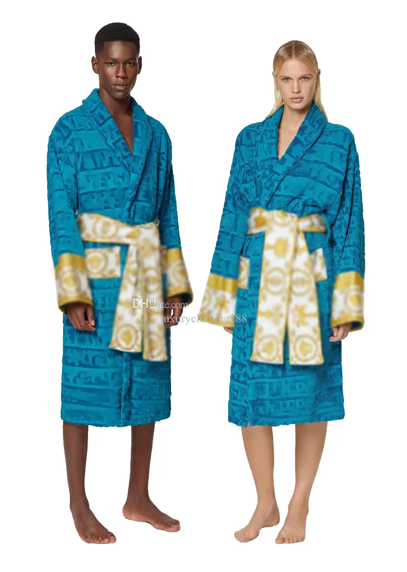 2024Velvet Bathrobe Robe Designers Bathrobe Baroque Fashion Pajamas ...