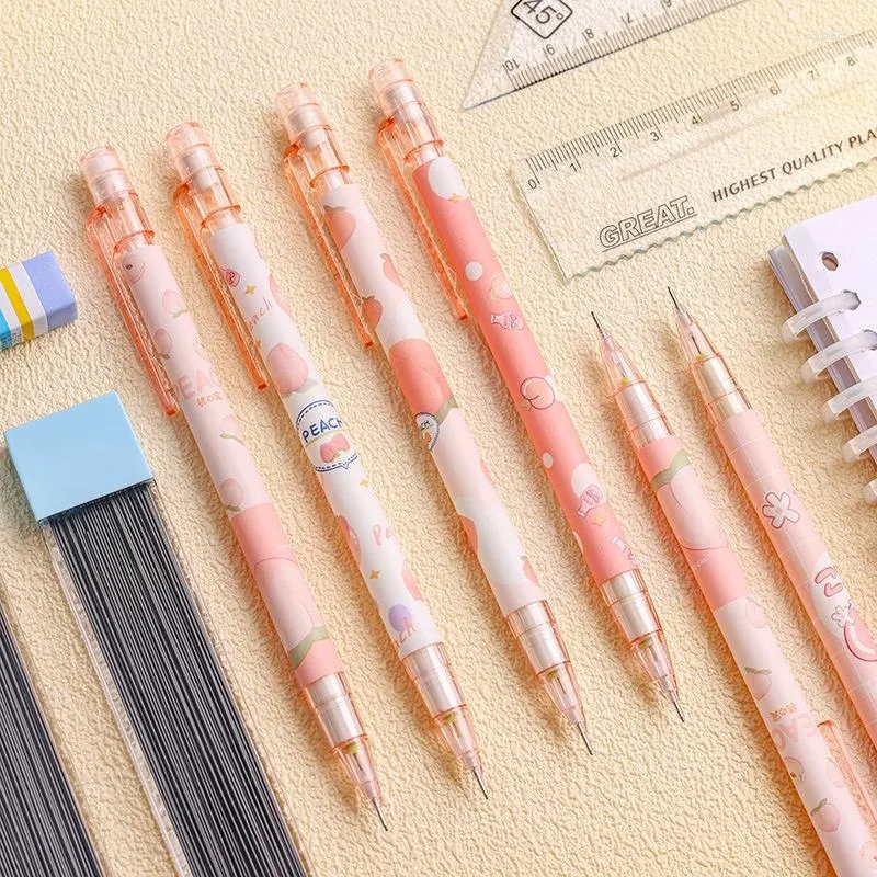 Crayon mécanique à motif rose, 0.5mm, pour étudiants en écriture, papeterie cadeau créatif, fournitures scolaires et de bureau