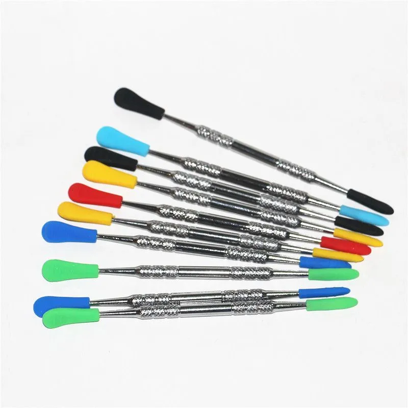 hot sale Wax dabbers Dabbing tool with silicone tips 120mm dabber wax tool Stainless Steel Pipe Cleaning Tool DHL