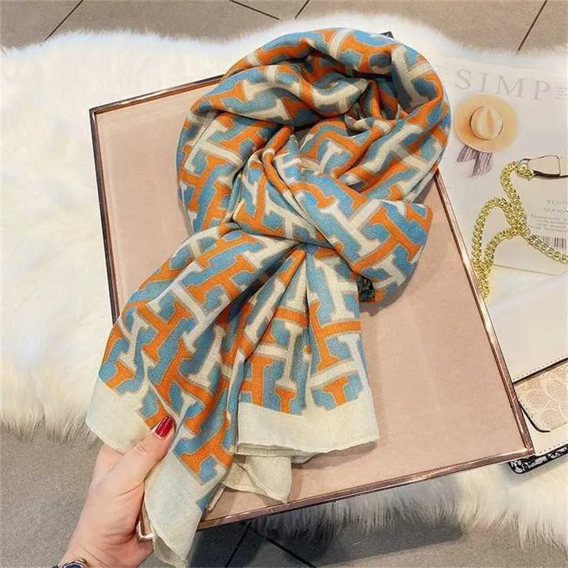 20% OFF scarf Fashionable letters contrasting colors cotton linen women's new autumn winter style with warm silk scarves shawls and versatile{category}