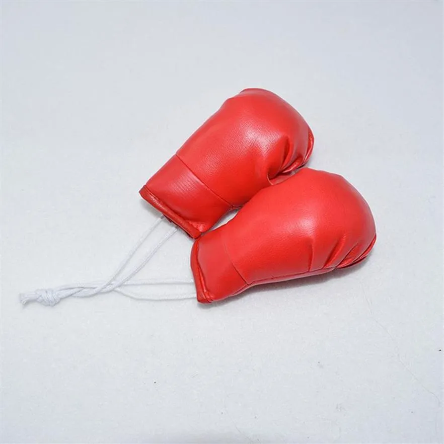 2st Car Boxing Gloves Mirror Hanging Pendant PVC Leather Auto Decorations Bag Pendant Araba Aksuar Car Accessories Interior345x