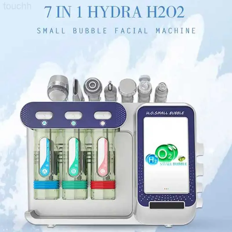 Elektriska ansiktskrubber 2023 Nyaste H2O2 Skin Beauty Face Care Aqua Peeling Hydro Dermabrasion Scrubber Hydrofacial Machines L230920