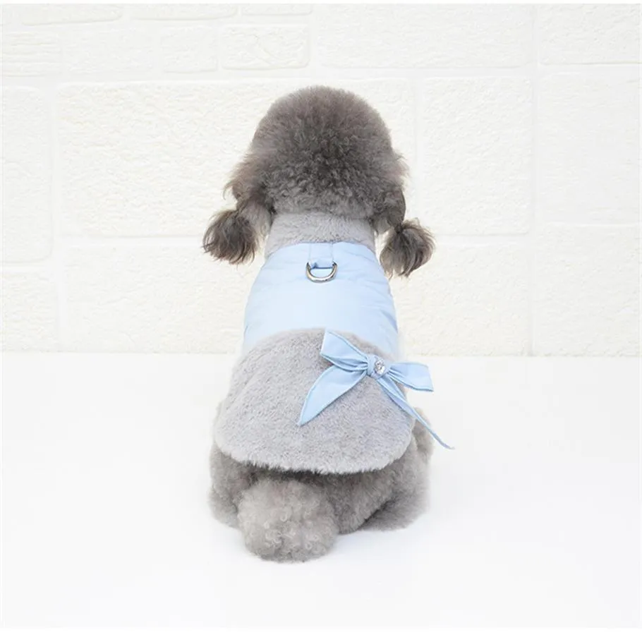 est Dog Cotton Padded Down Jacket Two Feet Autumn and Winter Pet Clothes for Small Size Blue Pink Colors Coat Y200330241r