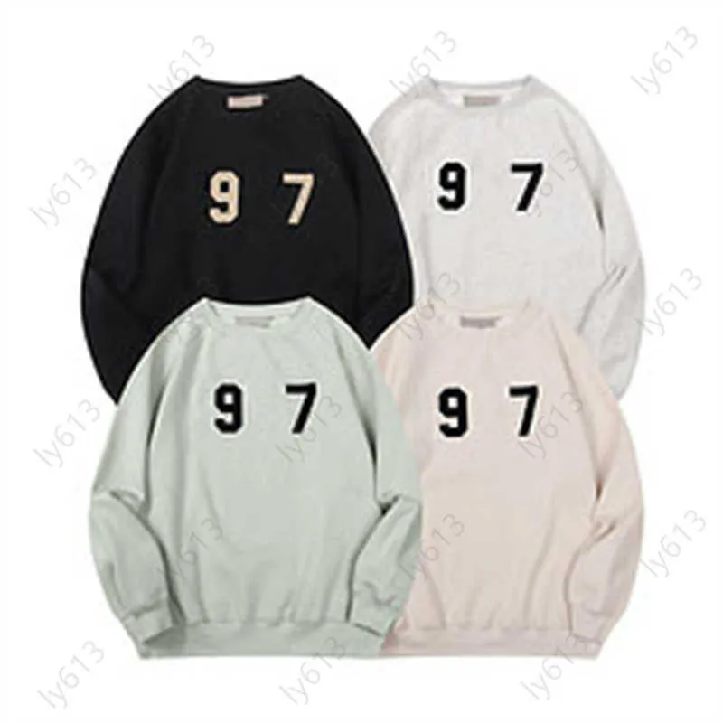 Ess 까마귀 디자이너 스웨트 셔츠 Essentialls Hoodie Man 풀오버 반복 라인 1977 떼는 편지 승무원 목 스웨터 남성 및 여성 하이 스트리트 안개 후드