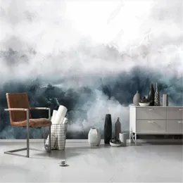 Wallpapers Modern Minimalist Wallpaper For Living Room Nnordic Style Dark Cloud Ink Mural TV Sofa Background Wall Paper Home Decor
