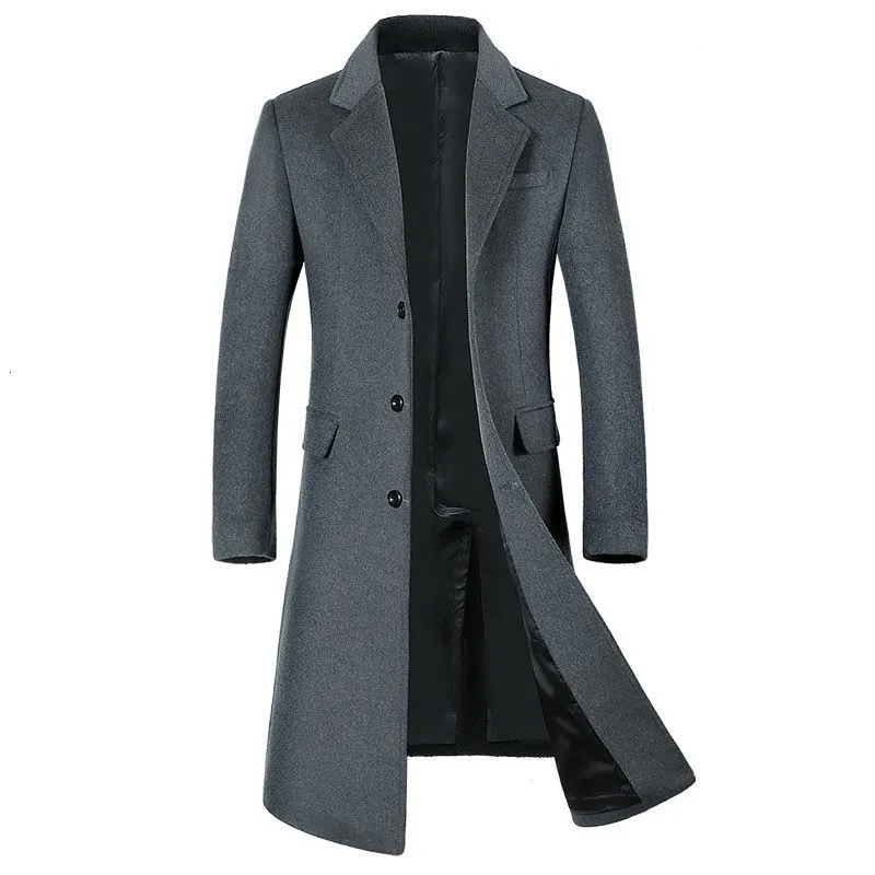 Męskie mieszanki wełny jesiennej i zimowej wełnianej płaszcza European European Plus Size Korean wersja Slim Plus Grube Płaszcz 230915