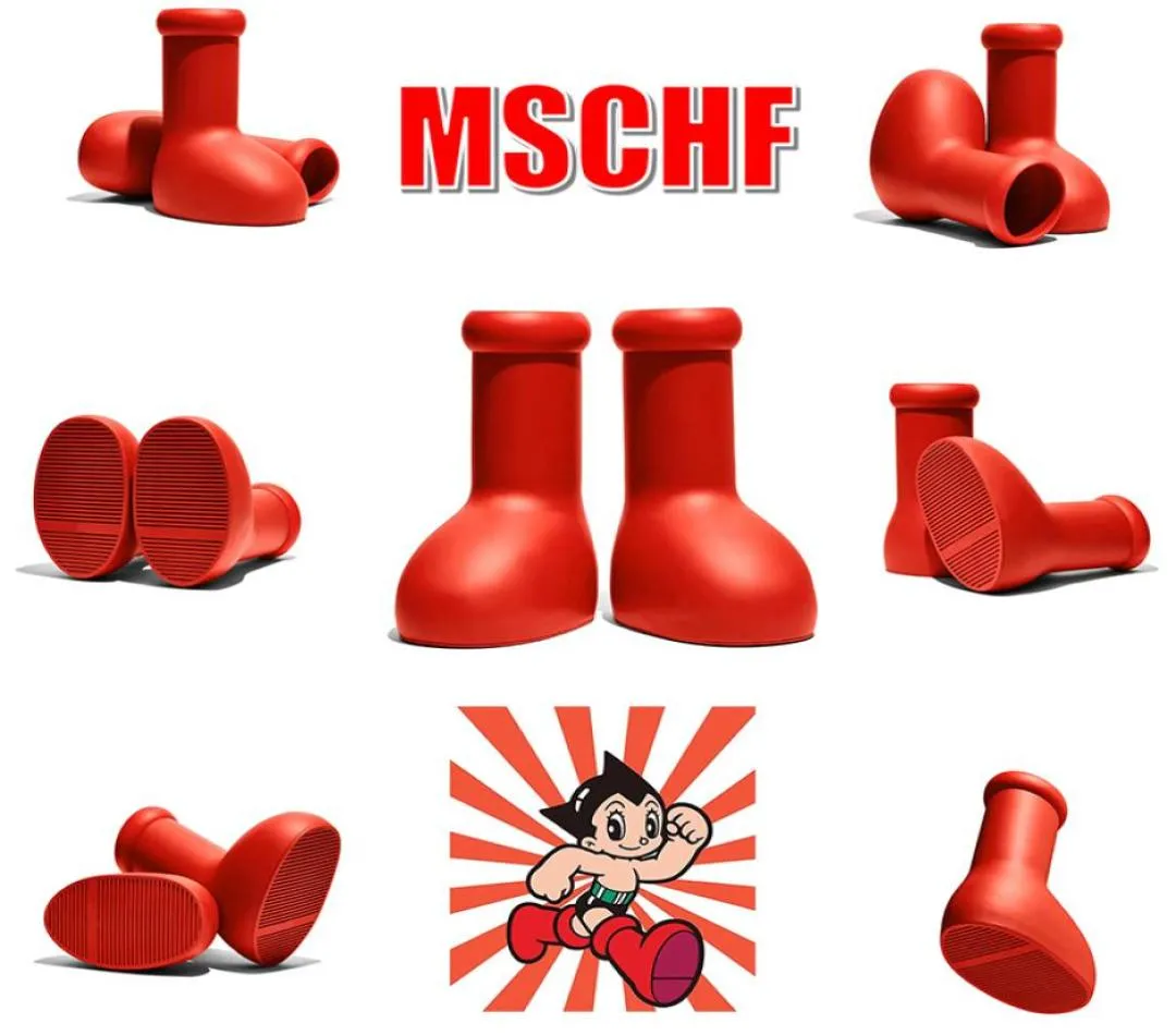 ₩129,350에서 2023 MSCHF BIG RED BOOT ASTRO BOY CARTOON BOOTS 남성 여성 부드러운