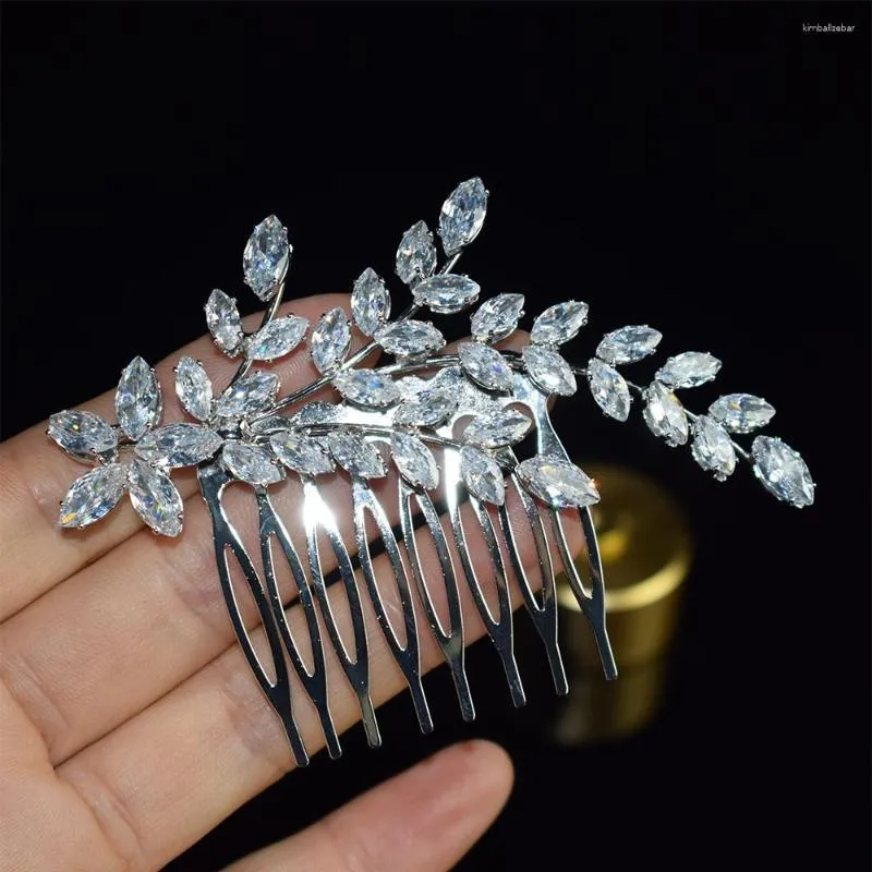 Pinces à cheveux, coiffures de mariée européennes et américaines, accessoires de mariage, disque luxueux, peigne à feuilles de Zircon, Headba