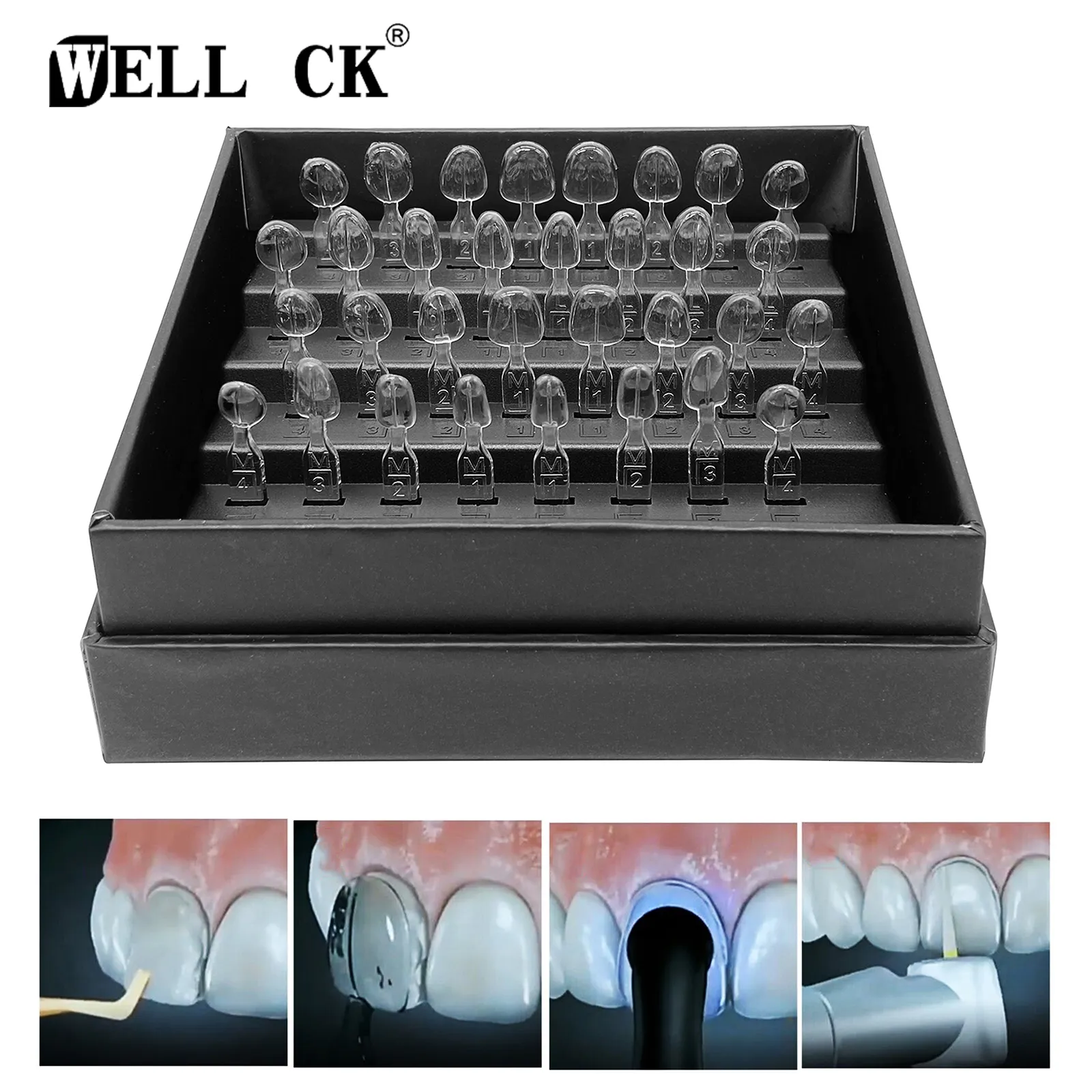 Outra higiene oral 32pcsset kit de molde de folheado dental composto resina molde luz cura autoclave anterior frente dentes branqueamento ferramentas 230915