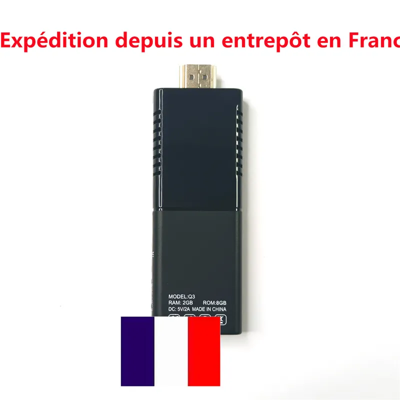 Ship Fraom France Q3 TV Stick 4K Smart TV Box Android10 Allwinner H313 2.4G/5GデュアルWiFiポータブルテレビプレフィックスBT5.0ドングルvs X96S