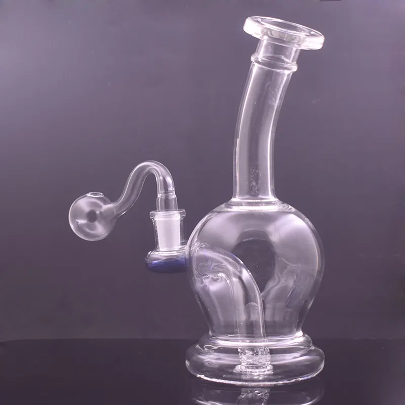 Narghilè all'ingrosso Dab Rig Bong Narghilè da 7 pollici 14 mm Riciclatore di vetro per fumatori Pipa ad acqua con ciotola per tabacco e tubo per bruciatore a olio a sfera da 30 mm Dhl gratuito