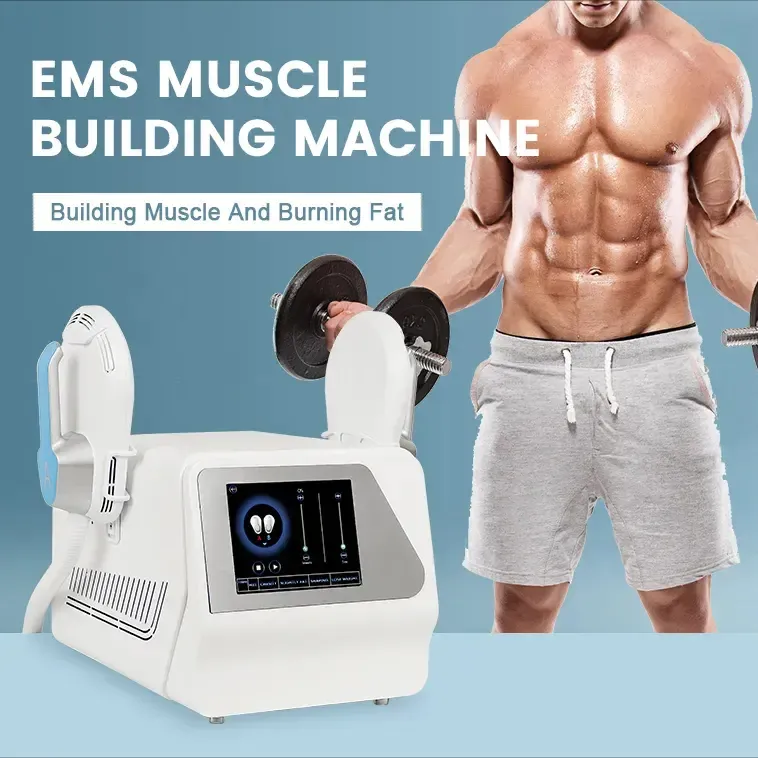 HI-EMT fisioterapia estimulador muscular pêssego hip moldar máquina 2 alças gordura celulite remoção dor-livre instrumento logotipo personalizado