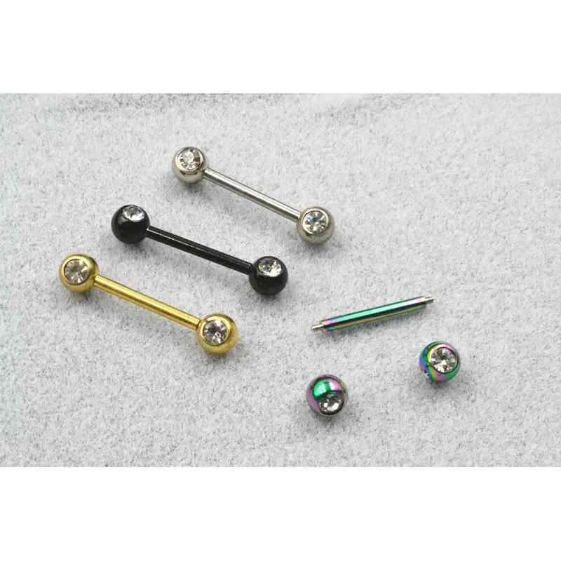 Anneaux de langue Lot50Pcs Anneau en acier chirurgical Bar Nipple Barbells Piercing corporel 14G1.6Mmx14Mmx5 / 5Mm Arrivé Drop Delivery Bijoux Dhgarden Dhtid