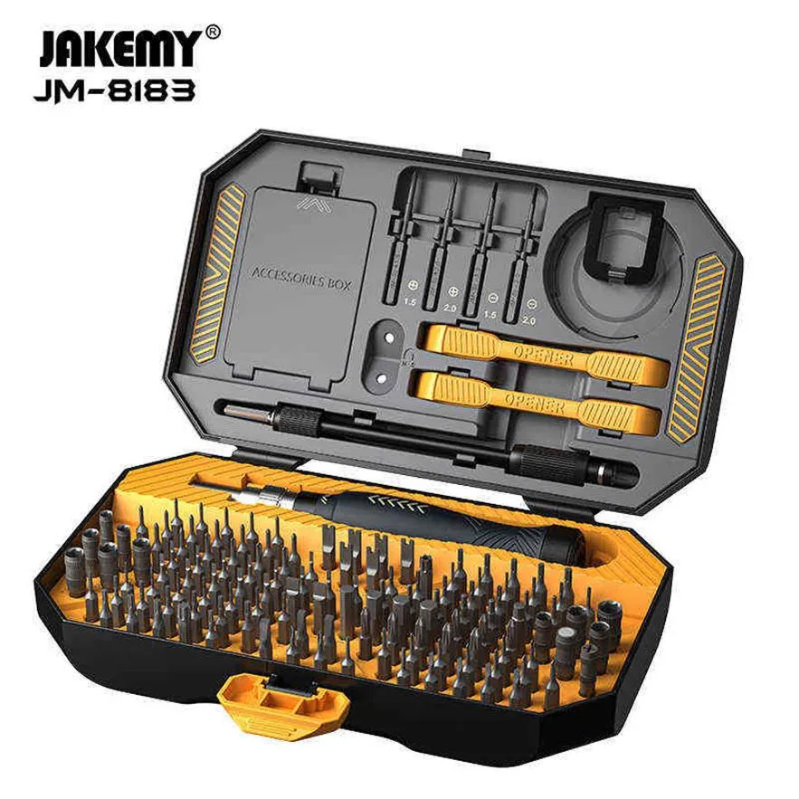 Jakemy JM-8183 conjunto de chave de fenda de precisão chave de fenda magnética CR-V bits para o telefone móvel computador tablet reparação ferramentas manuais h22051203n