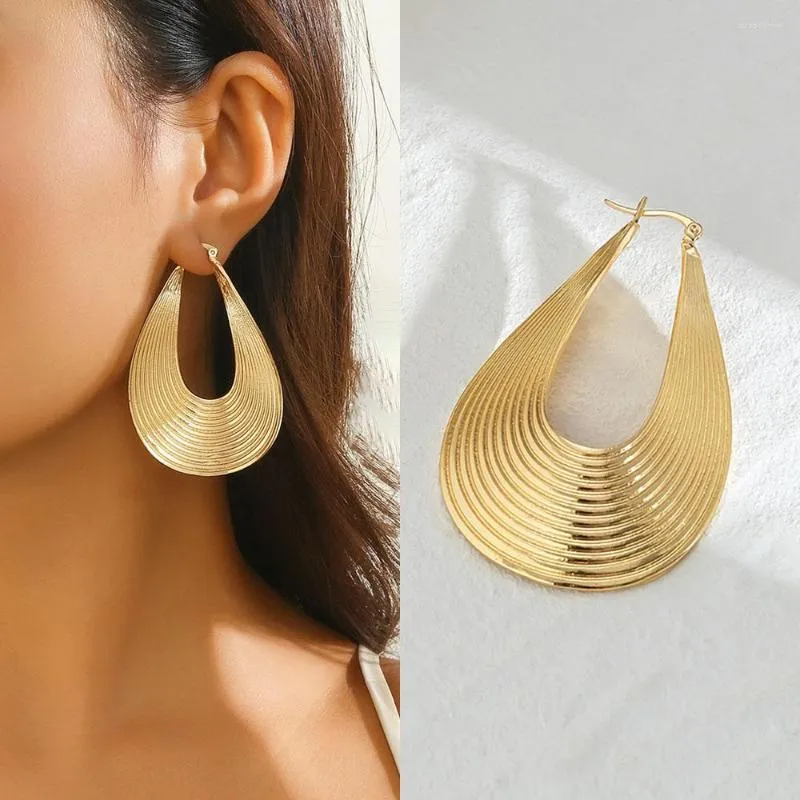 Dangle Earrings Geometric Curved Stripe For Women Retro Personalized Piercing Eardrop Ladies Hanging Accessories Charm Jewelry