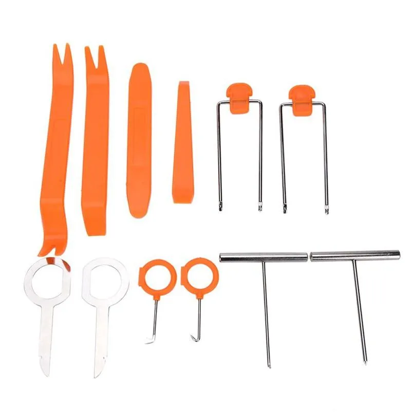 Outils à main 12pcs / réglage de l'outil de voiture Disassement Kit d'intérieur O Trime de suppression Panneau Tableau de bord DVD RETOUR