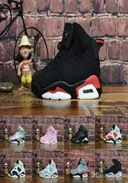 Kids shoes 6 VI Sneaker infrared Black Cat Pink carmine  Basketball Shoes Children Boy Girls Shoes Toddlers Trainers Size 2837497536