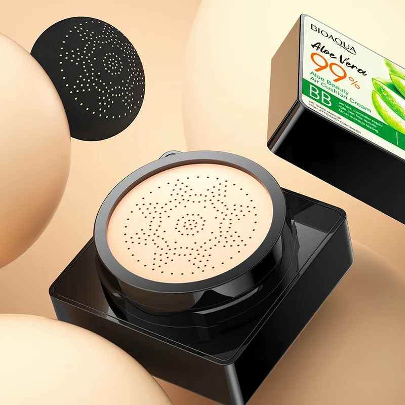 BioAoua Aloe BB Cream Foundation grzybowa poduszka kremowa krem ​​naturalny korektor podkład płynny makijaż na twarz