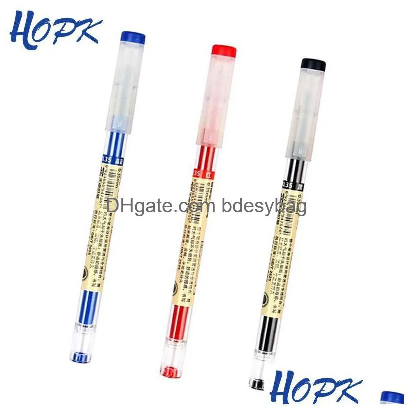 Pencils Japanese Ballpoint Pen 0.35 Mm Black Blue Ink School Office Student Exam Signature Pens For Writing Stationery Supply Drop Del Dhxpv