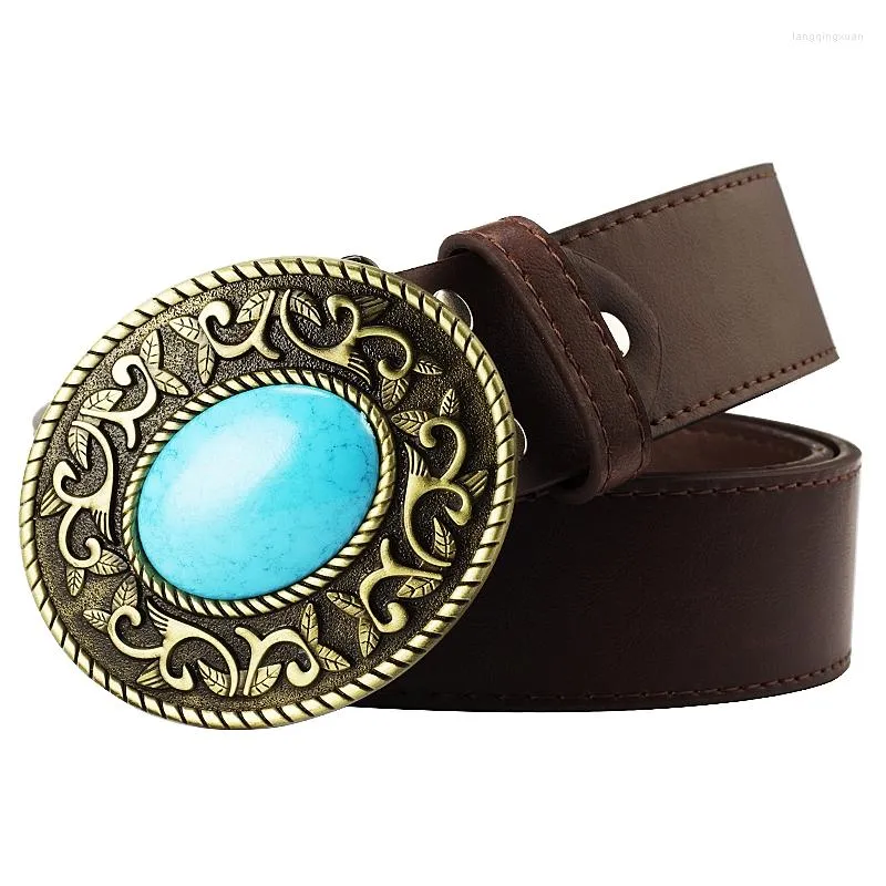 Cinture Grande turchese Moda Donna Cintura con pietre preziose Decorazione con perline Motivo floreale paisley Cintura da donna Jeans