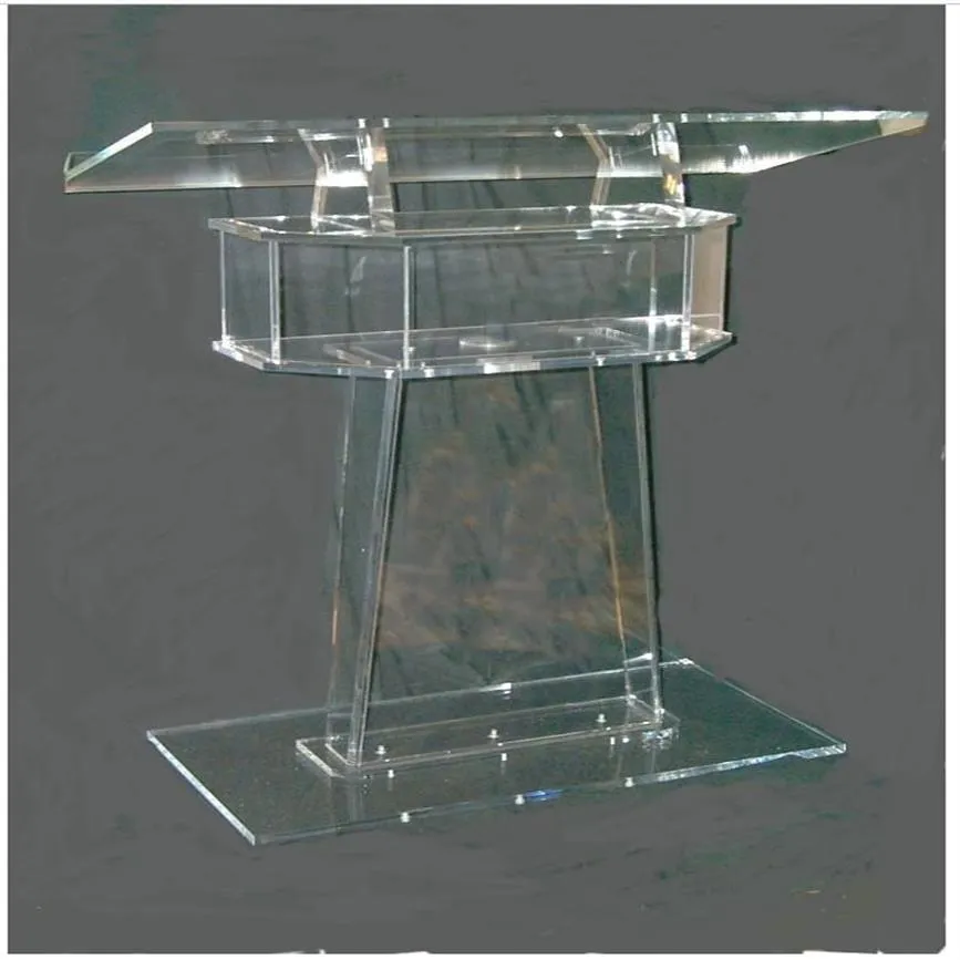 Transparent Lectern Classroom Lectern Podium Clear Acrylic Lectern Stand Modern Church Pulpit Clear Plastic Church Podium203H