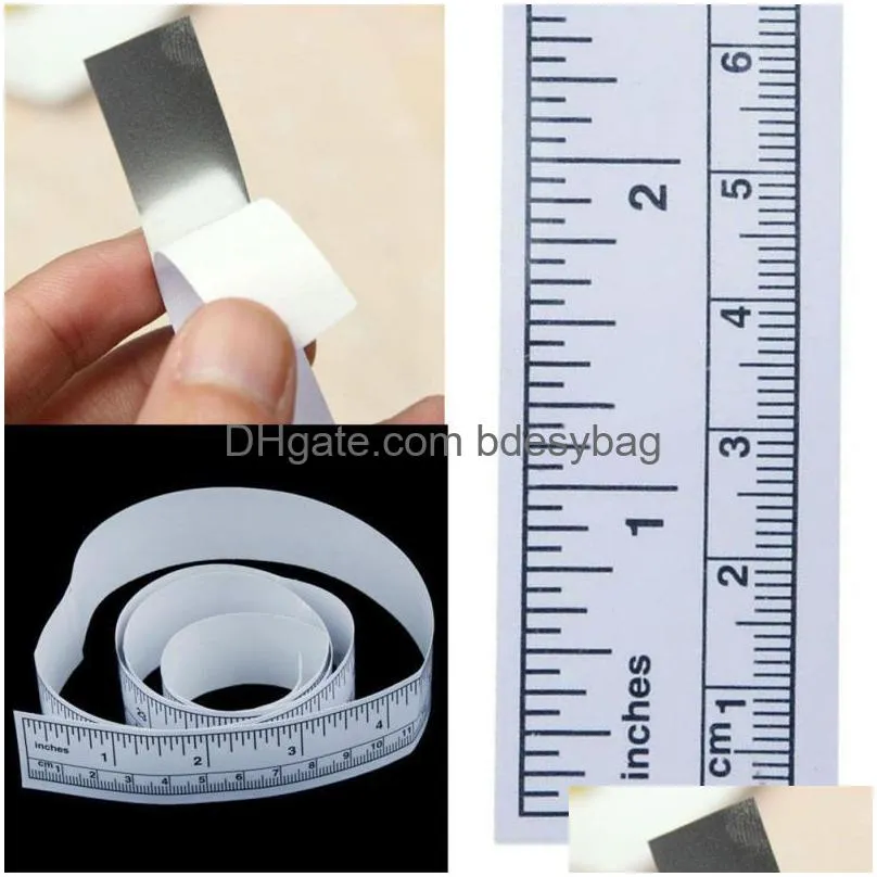Tape Measures 45/90Cm Vinyl Metric Measure Soft Rer Diy Self Adhesive Measuring Sticker Home Sewing Tool 25 Drop Delivery Office Schoo Dh4Ds